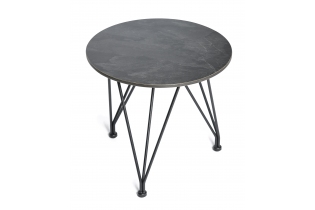 MR1001624 журнальный стол из HPL круглый Ø40 H55, цвет «серый гранит«, каркас стальной серый